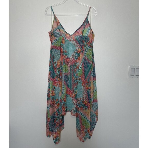 Into the Bleu Swim Cover up Paisley Floral Handkerchief Hem Large - Picture 2 of 9